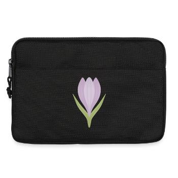 Lilac Crocus Bloom Illustration - Laptop bag 13" - black - Front