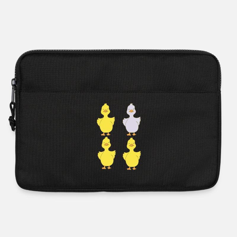 Vier Enten eine lila - Laptoptasche 13" - Schwarz