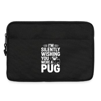 Je souhaite silencieusement que tu sois un carlin - Sacoche pour ordinateur portable 13 pouces - noir - Devant