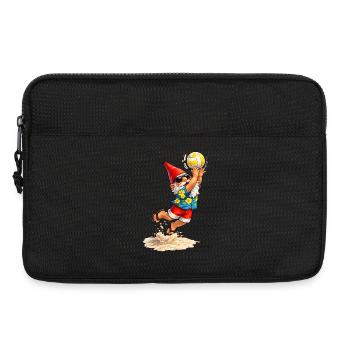 Nain de jardin jouant au beach-volley en été - Sacoche pour ordinateur portable 13 pouces - noir - Devant