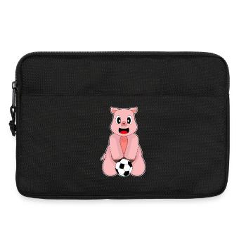 Joueur de football Pig Sports de football - Sacoche pour ordinateur portable 13 pouces - noir - Devant