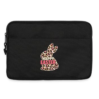 Joyeux Léopard Lapin de Pâques - Sacoche pour ordinateur portable 13 pouces - noir - Devant