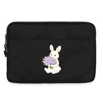 Lapin avec illustration lilas - Sacoche pour ordinateur portable 13 pouces - noir - Devant