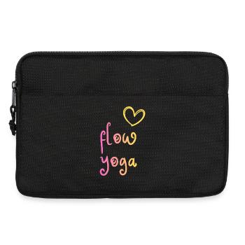Flow Yoga - design coloré avec cœur - Sacoche pour ordinateur portable 13 pouces - noir - Devant
