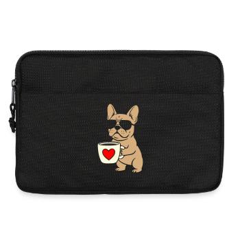 Frenchie Coffee Flat Design - Laptop bag 13" - black - Front