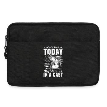 Can’t Work Today My Arm Is in a Cast Angler Humor - Laptop bag 13" - black - Front