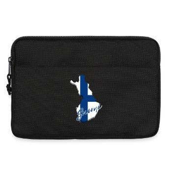 Karte mit finnischer Flagge, ich liebe Finnland - Laptoptasche 13" - Schwarz - Vorne