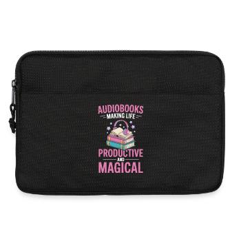 Reading Books Headphones Audiobook Fan Bookworm - Laptop bag 13" - black - Front