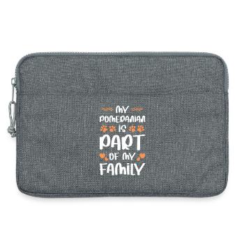 Mon poméranien fait partie de la famille - Sacoche pour ordinateur portable 13 pouces - gris chiné - Devant