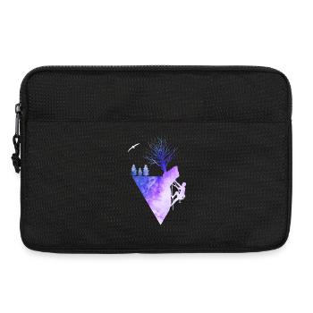 Rock Climbing Nature Watercolor Silhouette - Laptop bag 13" - black - Front