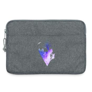 Rock Climbing Nature Watercolor Silhouette - Laptoptasche 13" - Grau meliert - Vorne