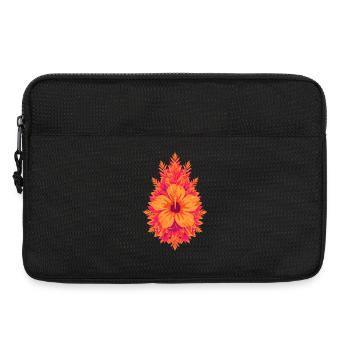 Flammen Hibiskus Tropenblüte - Laptoptasche 13" - Schwarz - Vorne