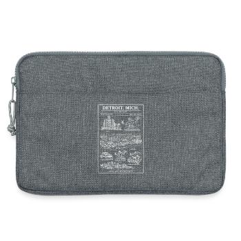 Silhouette de la ville brevetée de Detroit - Sacoche pour ordinateur portable 13 pouces - gris chiné - Devant