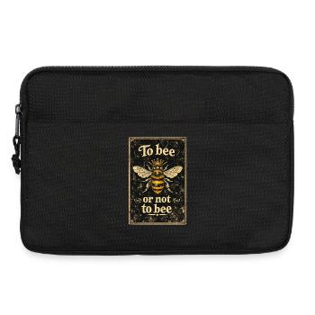 To bee or not to bee – Retro bee with crown - Laptop bag 13" - black - Front