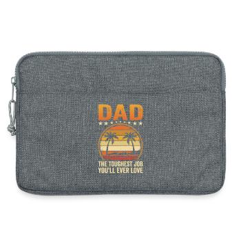 Dad's Toughest Job Sunset Tee - Laptop bag 13" - heather grey - Front