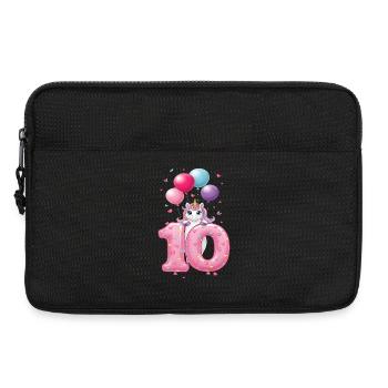 10e anniversaire de la fille Licorne mignonne 10e - Sacoche pour ordinateur portable 13 pouces - noir - Devant