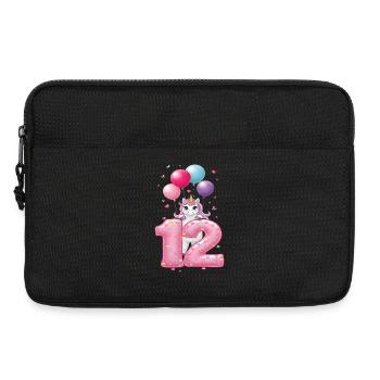 12 Years Girl Cute Unicorn 12th Birthday - Laptop bag 13" - black - Front