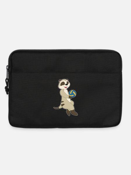 Erdmännchen Volleyballspieler Volleyball Sport - Laptoptasche 13" - Schwarz