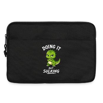 Grumpy T-Rex Cartoon Funny Animals Cute - Laptop bag 13" - black - Front