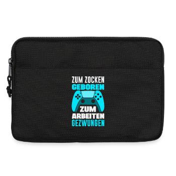 Zum Zocken Geboren Zum Arbeiten Gezwungen Gamer - Laptoptasche 13" - Schwarz - Vorne