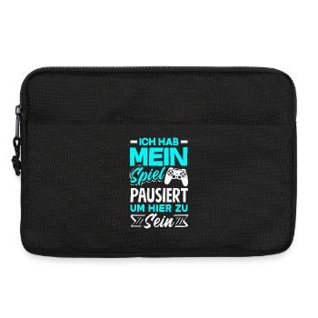 Ich Habe Mein Spiel Pausiert Um Hier Zu Sein - Laptoptasche 13" - Schwarz - Vorne