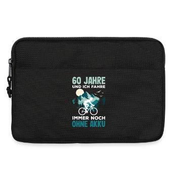 60 Jahre Ohne Akku Fahrrad Radfahrer Geburtstag - Laptoptasche 13" - Schwarz - Vorne