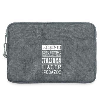 Je suis désolé que cet homme soit déjà attrapé par un i... - Sacoche pour ordinateur portable 13 pouces - gris chiné - Devant