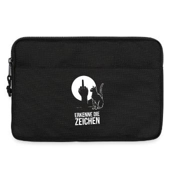 Erkenne Die Zeichen Mittelfinger Schatten Mieze - Laptoptasche 13" - Schwarz - Vorne