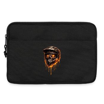 Fire Skeleton Motocross-Helm | Design Badass - Laptoptasche 13" - Schwarz - Vorne