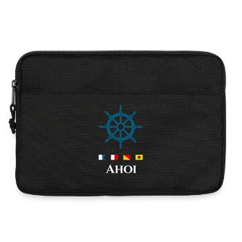 Ahoi Segeln Maritimes Steuerrad Motiv - Laptoptasche 13" - Schwarz - Vorne