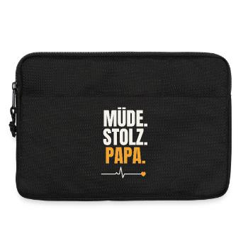 Müde Stolz Papa Shirt - Laptoptasche 13" - Schwarz - Vorne