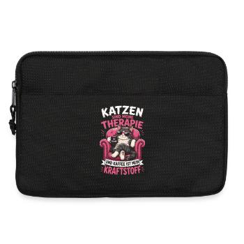 Katzen Sind Meine Therapie Kaffee Mein Antrieb - Laptoptasche 13" - Schwarz - Vorne