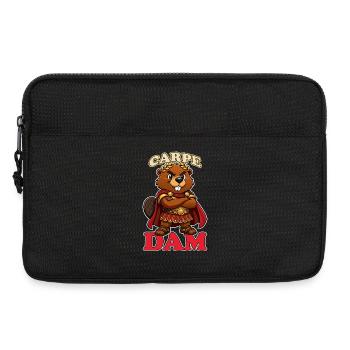 Carpe Dam Funny Roman Beaver Latin Pun History - Laptop bag 13" - black - Front