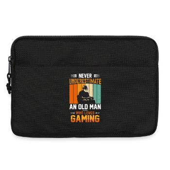 Never Underestimate an Old Man Who Games - Laptoptasche 13" - Schwarz - Vorne