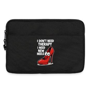 High Heels Therapy Cartoon: Comic Schuhe Spruch - Laptoptasche 13" - Schwarz - Vorne