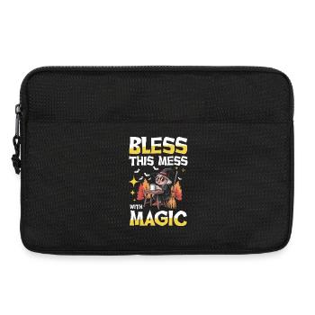 Bless This Mess With Magic Hexe Coffee Broom - Laptop bag 13" - black - Front