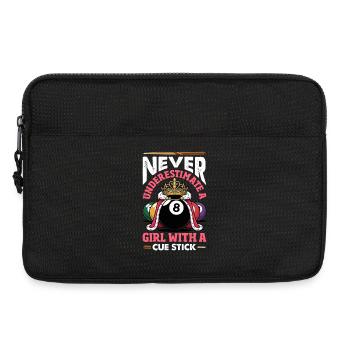 Unterschaetze Niemals Ein Maedchen Pool Queue - Laptoptasche 13" - Schwarz - Vorne
