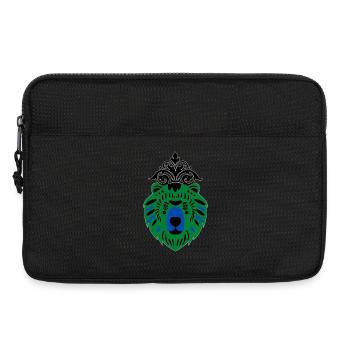 Bär in Grün-Blau - Laptoptasche 13" - Schwarz - Vorne