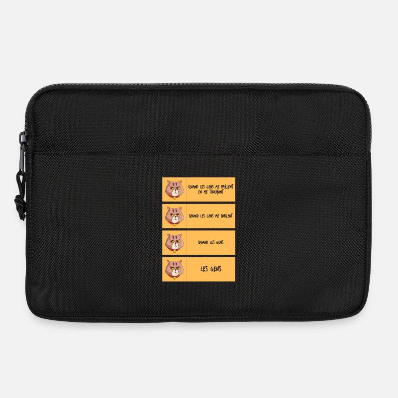 Chat grognon et limites personnelles - Laptoptasche 13" - Schwarz