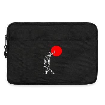 Rote Kreis Silhouette Shirt - Laptoptasche 13" - Schwarz - Vorne