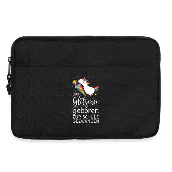 Einschulung Einhorn Zum Glitzern Geboren Schule  - Laptoptasche 13" - Schwarz - Vorne