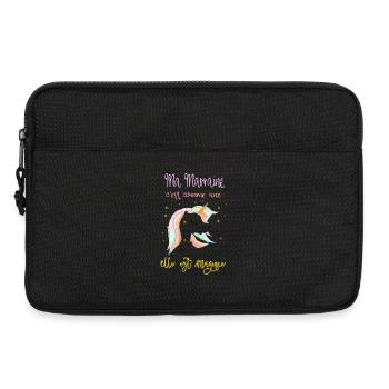 ma marraine c'est comme une licorne - Sacoche pour ordinateur portable 13 pouces - noir - Devant