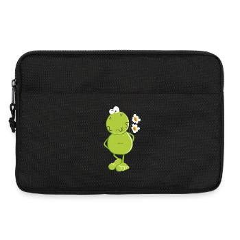 Grenouille aux fleurs - Sacoche pour ordinateur portable 13 pouces - noir - Devant