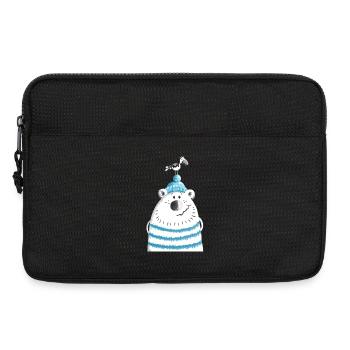 Ours de mer avec mouette - Cadeau - Sacoche pour ordinateur portable 13 pouces - noir - Devant