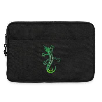 Grüne Echse, Eidechse, Salamander, Gecko. - Laptoptasche 13" - Schwarz - Vorne