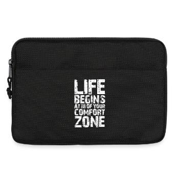 La vie commence à la fin de votre zone de confort - Sacoche pour ordinateur portable 13 pouces - noir - Devant