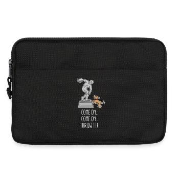 Come on Throw it funny dog frisbee discus throw - Laptop bag 13" - black - Front