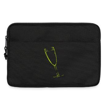 Abstraktes Glas / Linie / grün / Muster - Laptoptasche 13" - Schwarz - Vorne