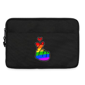 Peace Heart Love Rainbow Mouvement pour la paix - Sacoche pour ordinateur portable 13 pouces - noir - Devant