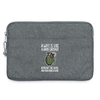 Funny JGA soldaat bachelor party military - Laptop bag 13" - heather grey - Front